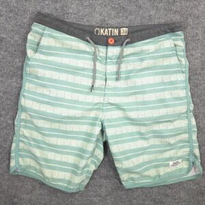 Huckberry Katin Ropes Swim Trunks Mens 30 Blue Geometric Board Shorts Pockets